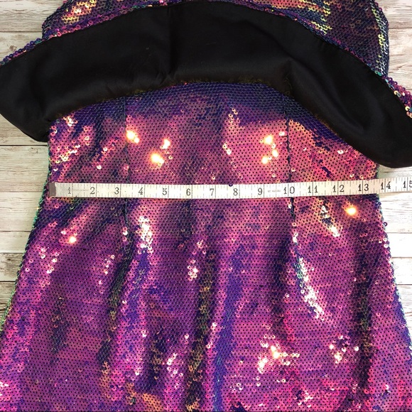 “Zara" gorgeous multi-colored sequined mini dress w/ spaghetti straps & peplum - Picture 15 of 16